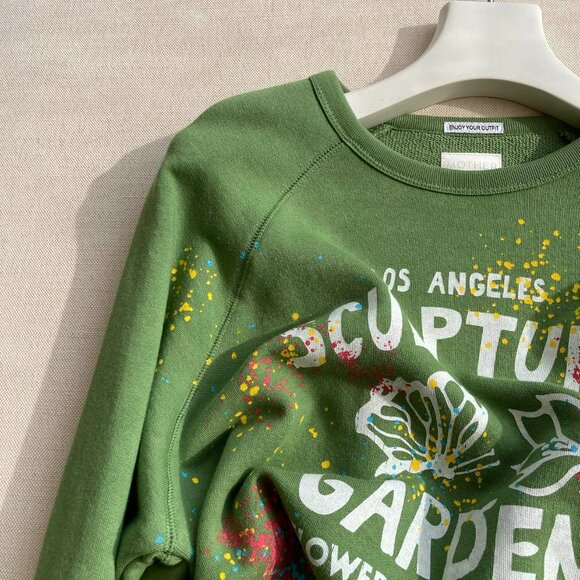 Mother Green Print Crew Neck Sweatshirt - Picture 6 of 8